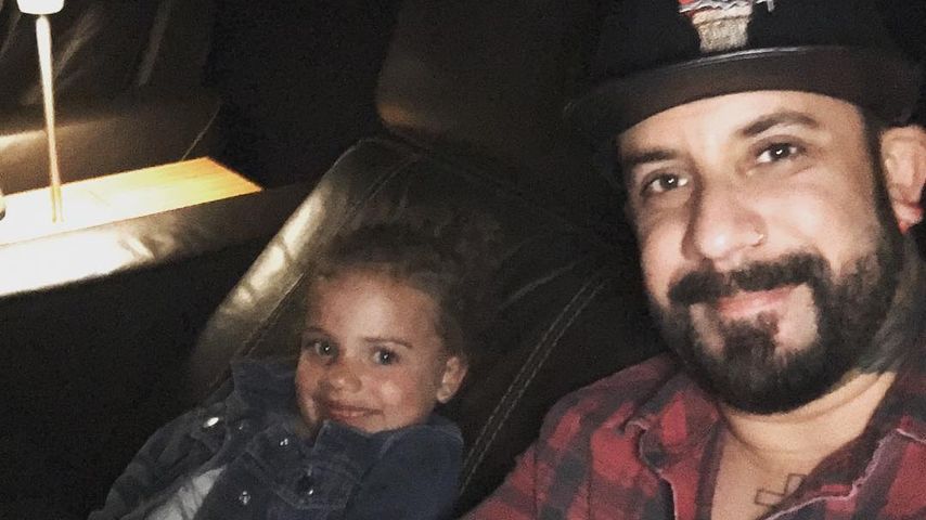 AJ McLean und seine Tochter Ava im Kino