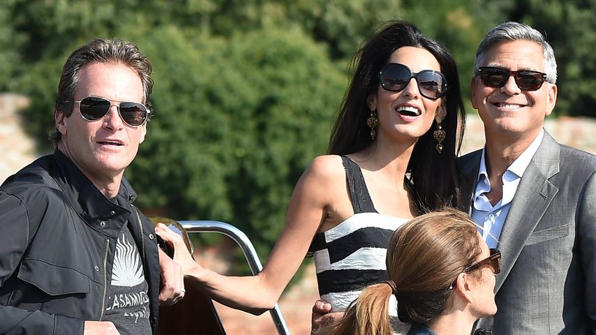 Cindy Crawford, George Clooney, Amal Alamuddin und Rande Gerber
