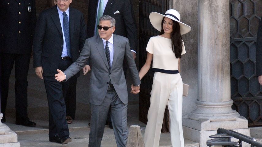 George Clooney und Amal Alamuddin nach ihrer Hochzeit