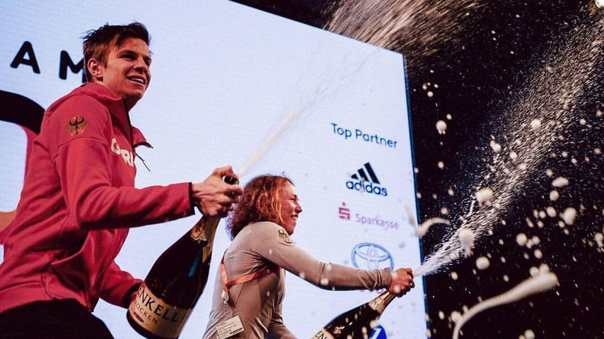 Champagner-Regen: So hart feiern deutsche Olympia-Sieger!