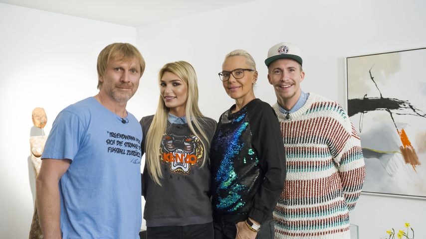Ansgar Brinkmann, Giuliana Farfalla, Natascha Ochsenknecht und David Friedrich beim Dschungel-Dinner