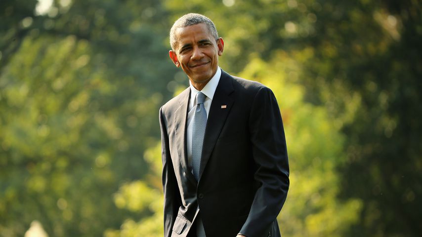 Barack Obama vor dem Weißen Haus