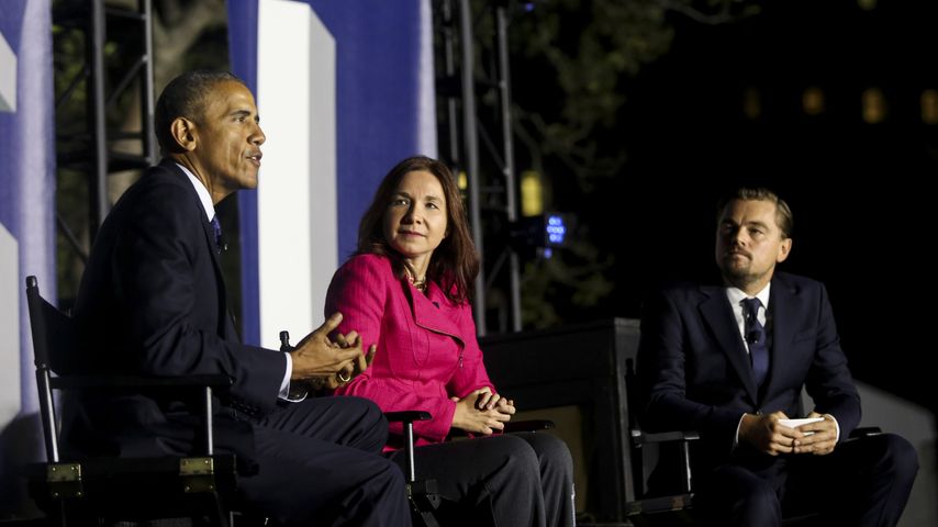 Barack Obama, Dr. Katharine Hayhoe und Leonardo DiCaprio auf dem SXSL-Festival in Washington