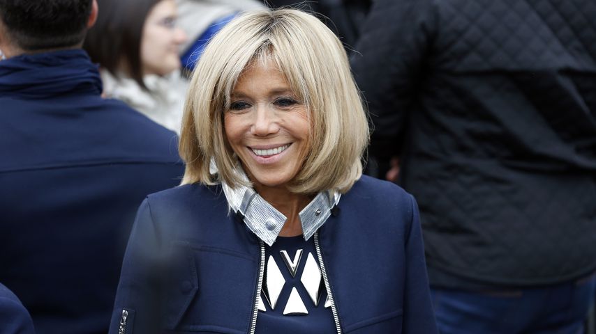 Brigitte Macron während der Präsidentschaftswahl in Frankreich 2017