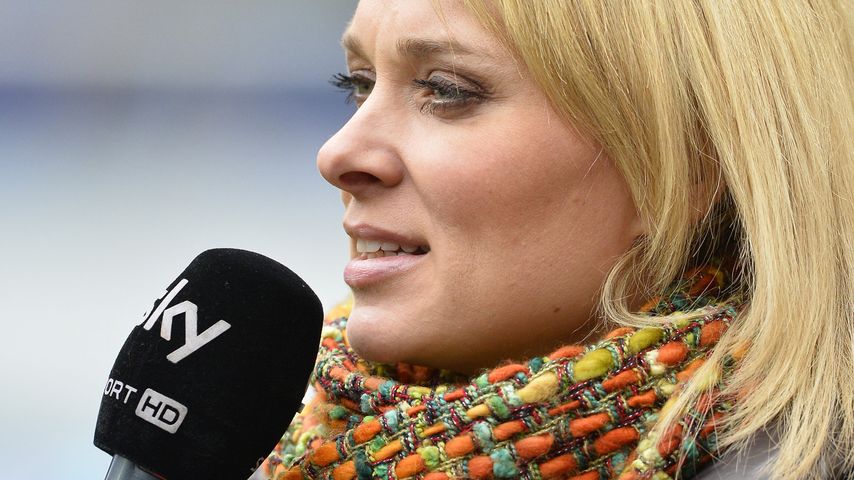 Britta Hofmann bei der Arbeit als Reporterin für den Sender "Sky"
