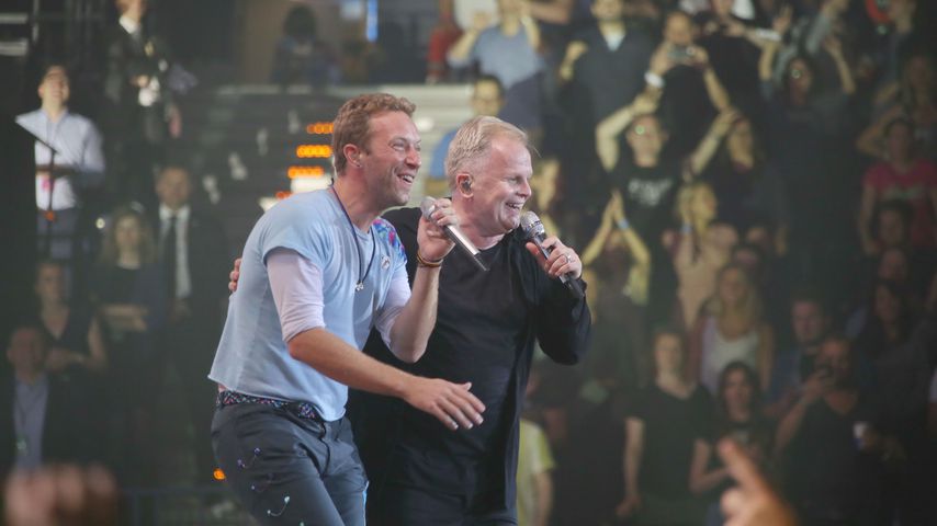 Chris Martin und Herbert Grönemeyer beim Global Citizen Festival in Hamburg