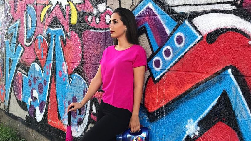 Clea-Lacy macht Werbung für Waschmittel