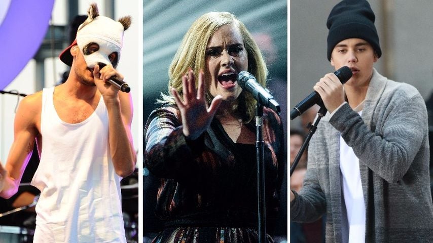 Justin Bieber, Adele Adkins und Cro