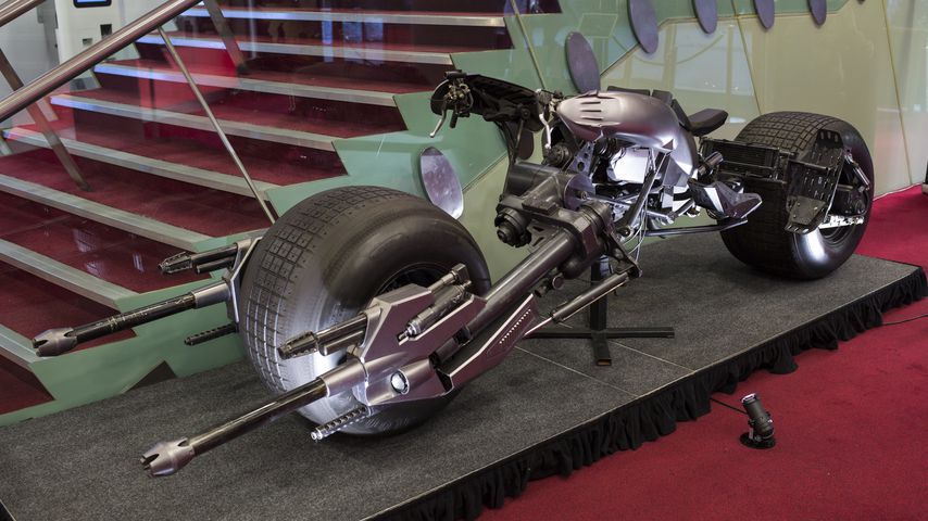 Das "Hero Batpod"-Fahrzeug aus "The Dark Knight Rises" bei einer Londoner Auktion im Jahr 2016
