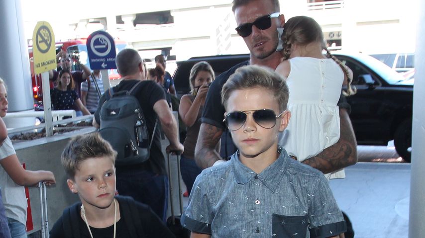 David Beckham, Brooklyn Beckham, Harper Seven Beckham und Cruz Beckham
