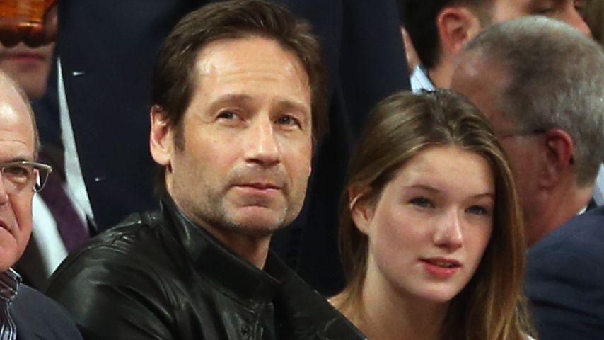 David Duchovny und seine Tochter Madelaine bei einem Basketballspiel 2013