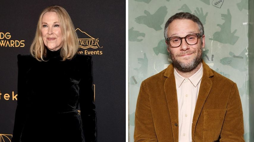 Collage: Catherine O'Hara und Seth Rogen überzeugen in der Apple-TV+-Serie "The Studio".