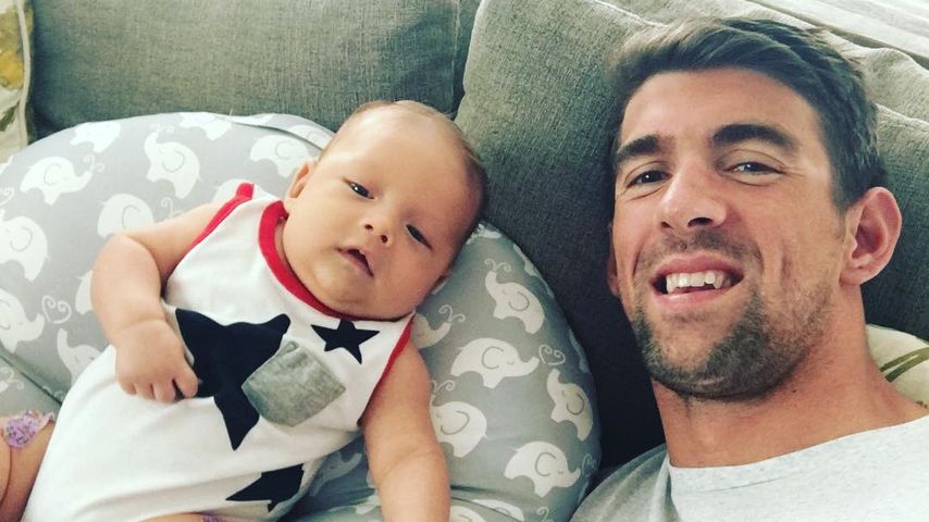 Ex-Profisportler Michael Phelps und sein Sohn Boomer