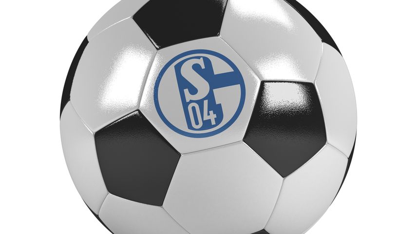 Fußball mit dem Logo von FC Schalke 04
