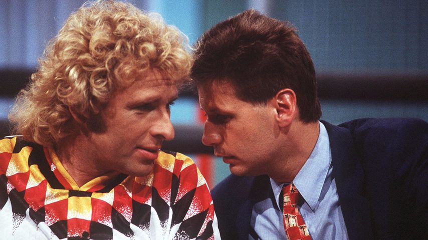 Günther Jauch mit Thomas Gottschallk bei "Wetten, dass..?!" 1994
