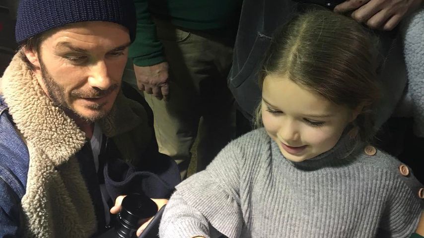 Stolzer Papa David Beckham: Harper kann jetzt Fahrradfahren!