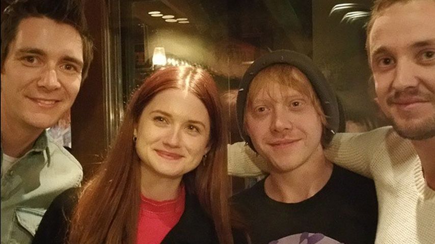 Rupert Grint, Bonnie Wright, James Phelps und Tom Felton