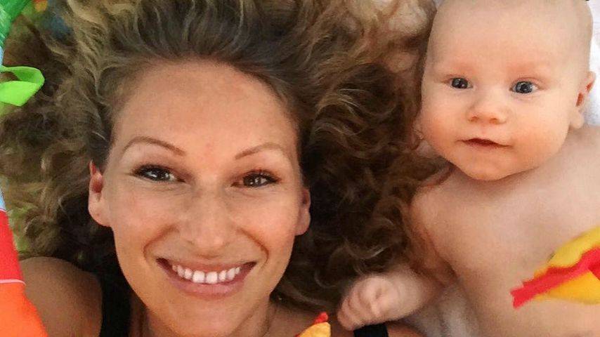 Janni Hönscheid mit Sohn Emil-Ocean