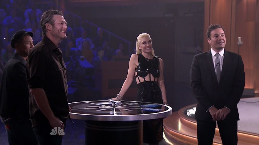 Gwen Stefani, Blake Shelton, Jimmy Fallon und Pharrell Williams