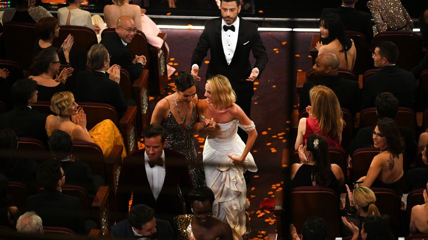 Jimmy Kimmel, Gal Gadot und Margot Robbie bei den 90. Oscars
