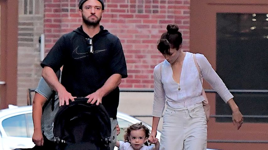 Justin Timberlake mit Silas und Jessica Biel