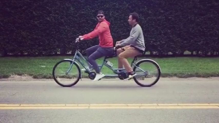 Bro-biking! Justin Timberlake & Jimmy Fallon auf Tandem