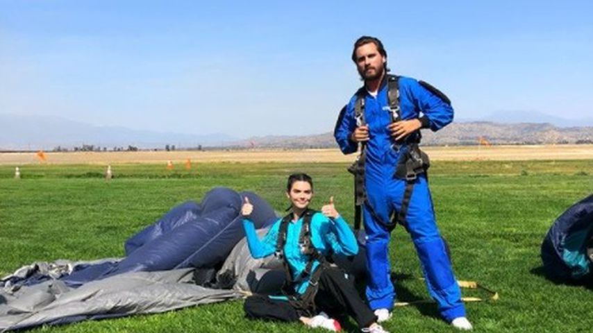 Kendall Jenner und Scott Disick nach ihrem Fallschirmsprung