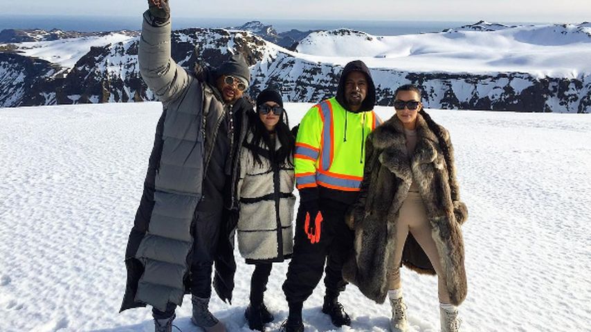 Kim Kardashian, Kanye West und Kourtney Kardashian