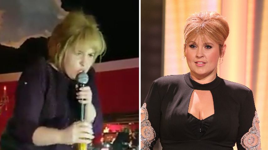 Gut drauf oder beschwipst? Maite Kelly begießt Fans mit Bier