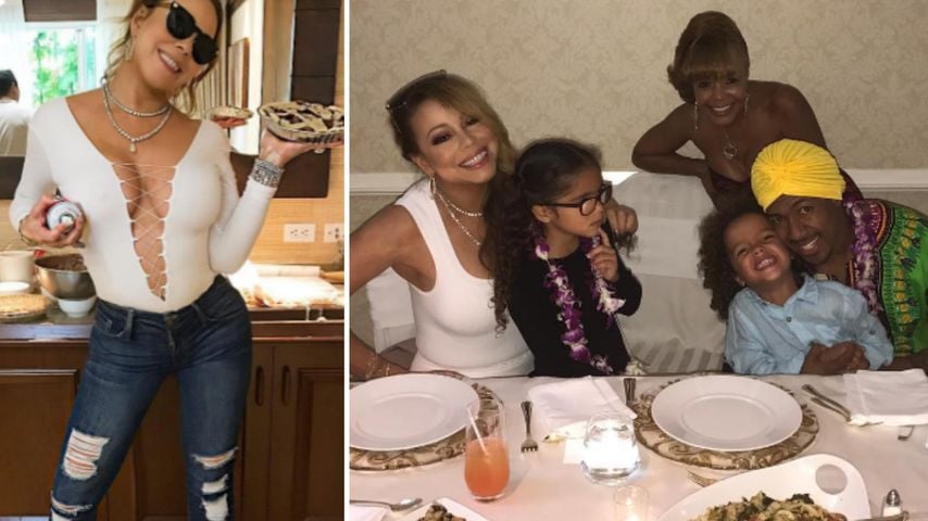 Mariah Carey mit ihrer Familie während Thanksgiving
