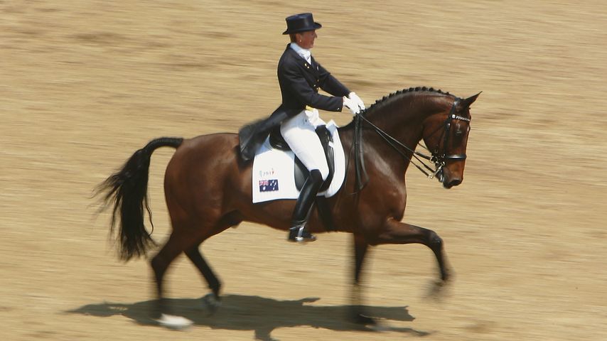 Mary Hanna bei einem Reitwettbewerb in Athen