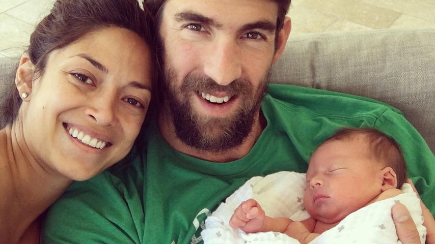 Michael Phelps mit Freundin Nicole und Söhnchen Boomer