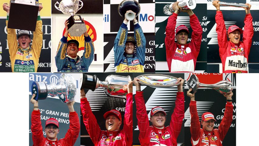 Michael Schumacher nach mehreren Formel 1-Siegen