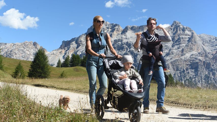 Michelle Hunziker und Tomaso Trussardi mit ihren Kindern im Urlaub in Südtirol
