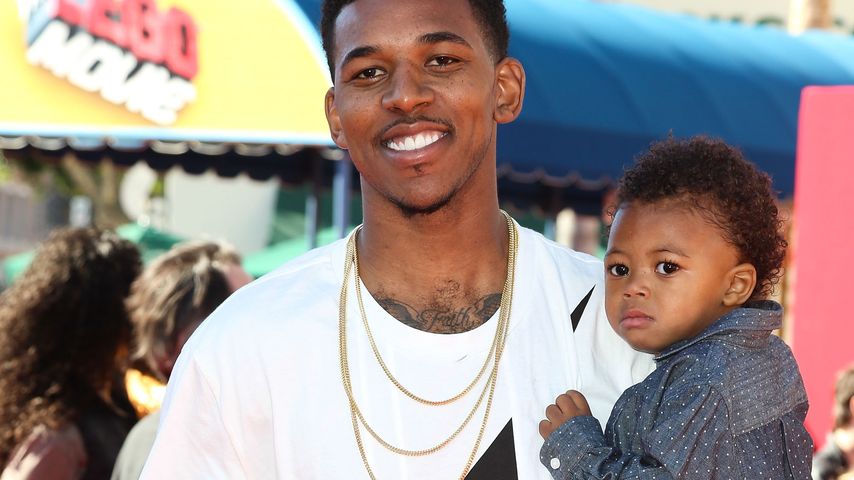 Nick Young mit seinem Sohn in Westwood
