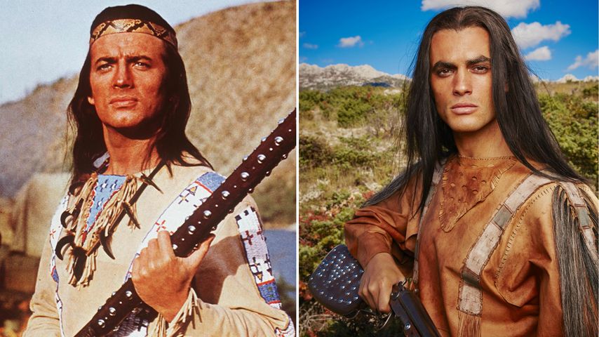 Pierre Brice und Nik Xhelilaj als Winnetou