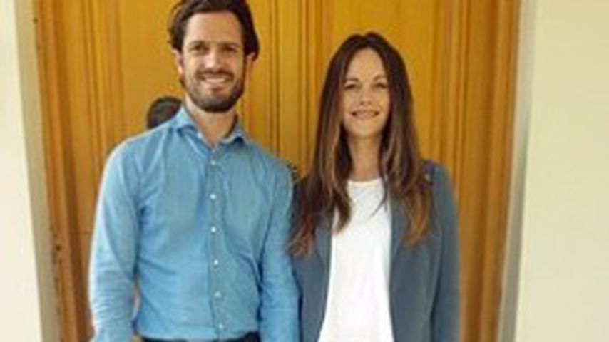 Prinz Carl Philip und Prinzessin Sofia mit ihrem Baby am 31. August 2017, dem Tag seiner Geburt