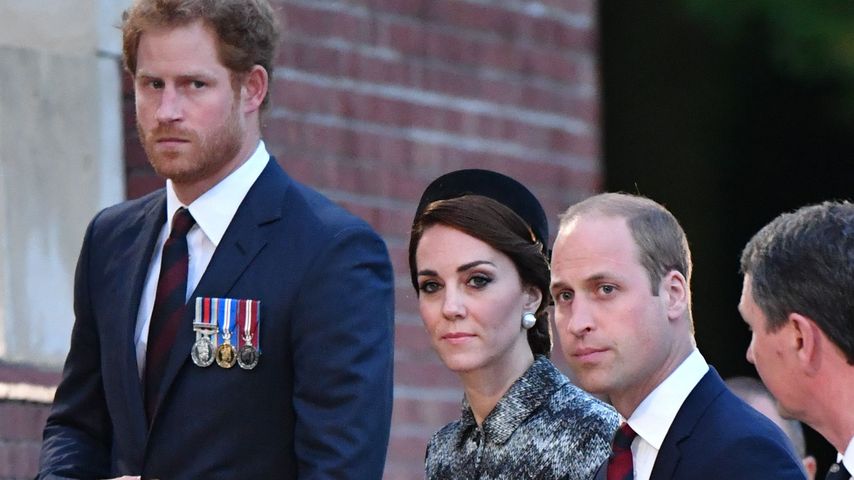 Prinz Harry, Herzogin Kate und Prinz William bei einer Gedenkveranstaltung in Frankreich