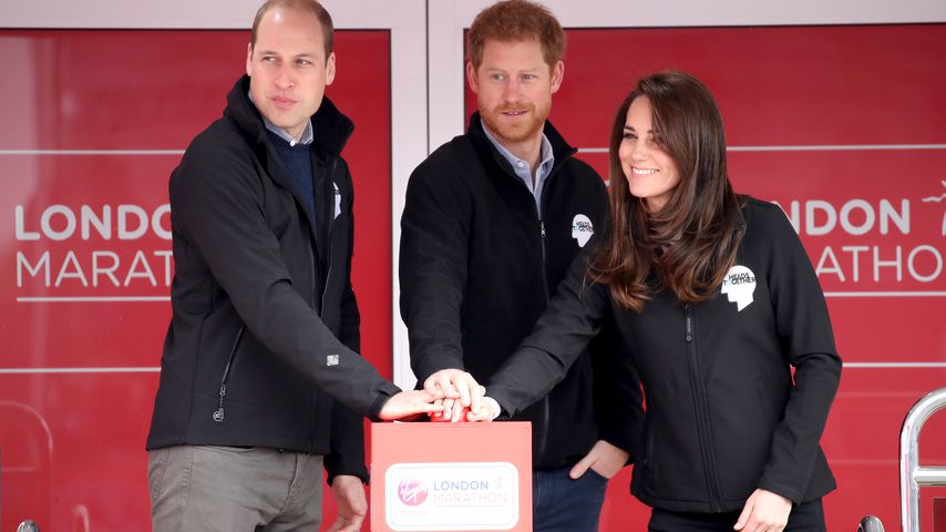 Prinz William, Prinz Harry und Herzogin Kate beim Start des London Marathons