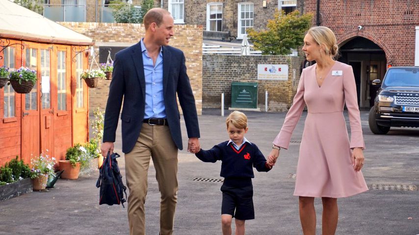 Prinz William und Prinz George beim ersten Schultag