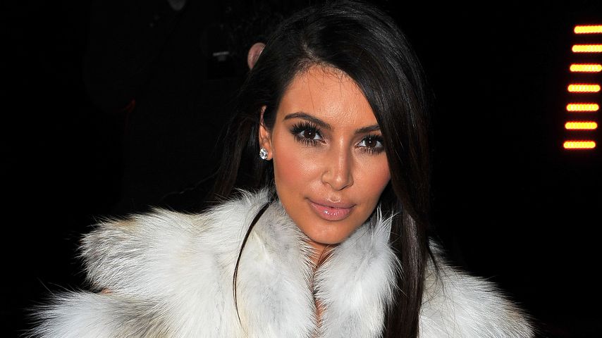 Reality-TV-Star Kim Kardashian mit Pelz
