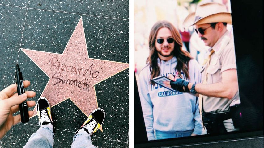 Riccardo Simonetti malt seinen Namen auf den Walk of Fame