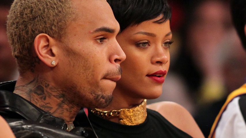 Chris Brown und Rihanna auf einem NBA-Basketballspiel 2012 in L.A.
