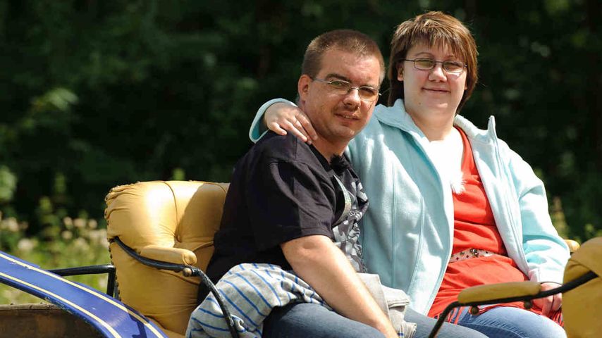"Schwer verliebt": Sarah und Kandidat Dirk während der Sendung