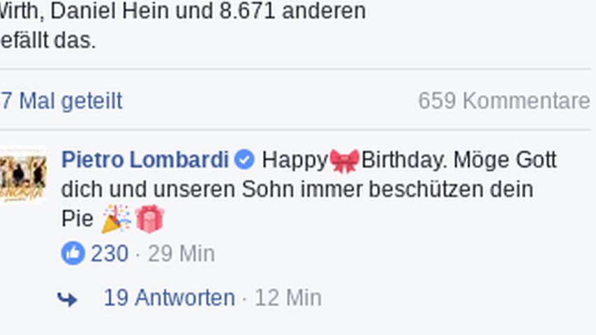 Geburtstagsgratulation von Pietro Lombardi an Sarah Lombardi