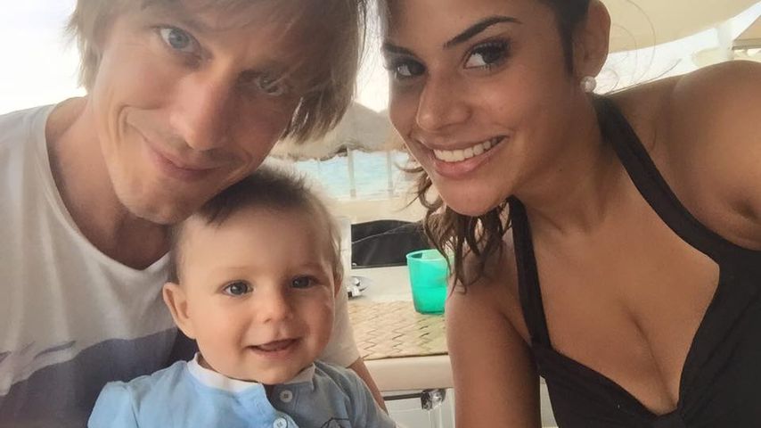 Tanja Tischewitsch mit Thomas Radeck und Baby Ben im Sardinien-Urlaub