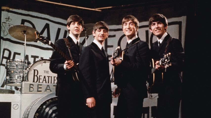 The Beatles bei einem Auftritt in Manchester 1963