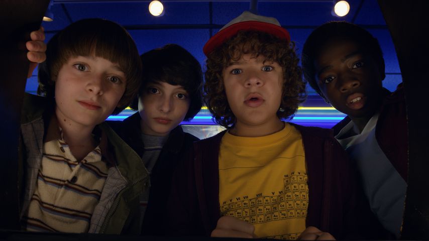 Will (Noah Schnapp), Mike (Finn Wolfhard), Dustin (Gaten Matarazzo), Lucas (Caleb Mclaughlin)