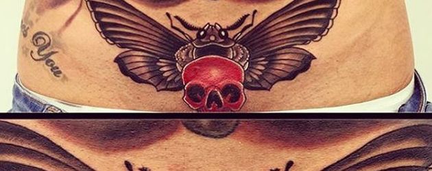 Ein Teil von Aaron Chalmers' Tätowierung Ein Teil von Aaron Chalmers' Tätowierung