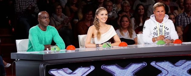 Bruce Darnell (l.), Victoria Swarovski und Dieter Bohlen bei "Das Supertalent" Bruce Darnell (l.), Victoria Swarovski und Dieter Bohlen bei "Das Supertalent"